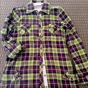 LOVE MKN LONG SLEEVE PLAID BUTTON DOWN SHIRT GRUNGE INDIE SIZE MEDIUM